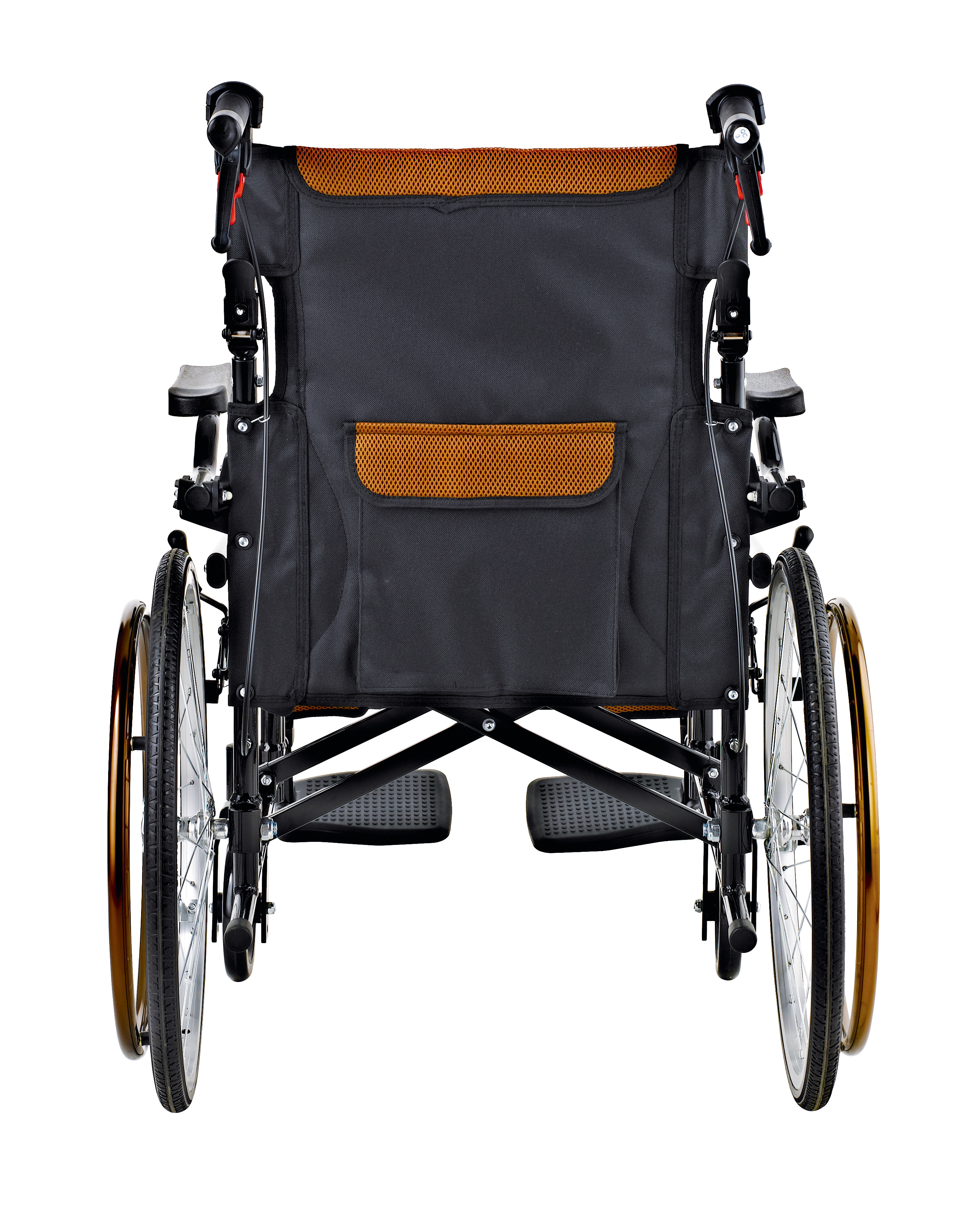 MEDILA รถเข็นวีลเชร์ อลูมิเนียม รถเข็นผู้ป่วย น้ำหนักเบา MORGAN DY01863L(3)AJ แดง_2